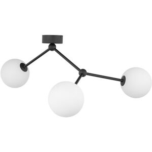 TK Lighting Fairy Globe Multi Arm Semi Flush Ceiling Lamp Black, Opal Glass 3xG9 TK Lighting Fairy Globe Multi Arm Semi Flush Ceiling Lamp Black, Opal Glass 3xG9