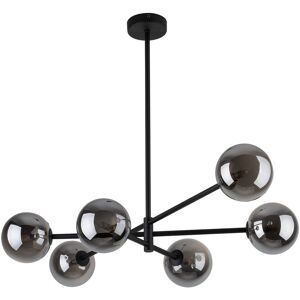 TK Lighting Sarius Multi Arm Pendant Ceiling Light Black, Graphite Glass 6xG9 TK Lighting Sarius Multi Arm Pendant Ceiling Light Black, Graphite Glass 6xG9