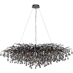 Paul Neuhaus Lighting Icicle Chandelier Glass Drops Pendant Ceiling Light Black 15x G9 Paul Neuhaus Lighting Icicle Chandelier Glass Drops Pendant Ceiling Light Black 15x G9