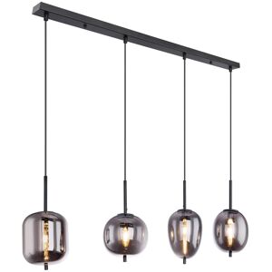 Globo Lighting Blacky Bar Pendant Ceiling Light Black Glass Shade 4x E14 Globo Lighting Blacky Bar Pendant Ceiling Light Black Glass Shade 4x E14
