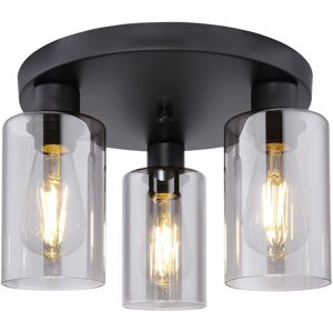 Globo Lighting Hadera Ceiling Lamp - Black Metal - 3 E27 Bulbs Globo Lighting Hadera Ceiling Lamp - Black Metal - 3 E27 Bulbs