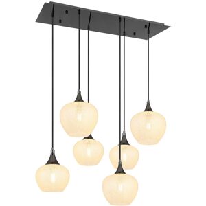 Globo Lighting Maxy Cluster Pendant Ceiling Light Gunmetal Clear Glass Shade 6x E27 Globo Lighting Maxy Cluster Pendant Ceiling Light Gunmetal Clear Glass Shade 6x E27