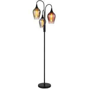 Globo Lighting Lavus Multi Arm Floor Lamp Matt Black Glass Shade 3x E27 Globo Lighting Lavus Multi Arm Floor Lamp Matt Black Glass Shade 3x E27