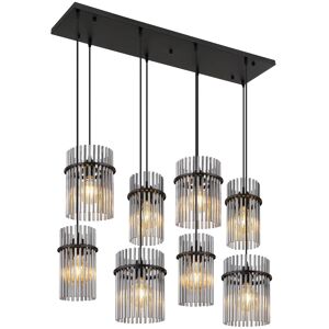 Globo Lighting Gorley Cluster Pendant Ceiling Light Matt Black Smoke Glass Shade 8x E27 Globo Lighting Gorley Cluster Pendant Ceiling Light Matt Black Smoke Glass Shade 8x E27