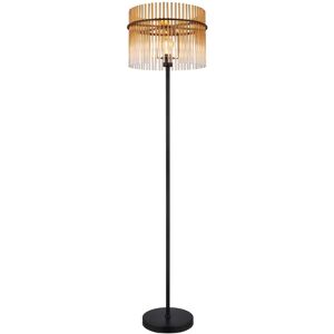 Globo Lighting Gorley Glass Floor Lamp Matt Black Amber Glass Shade 1x E27 Globo Lighting Gorley Glass Floor Lamp Matt Black Amber Glass Shade 1x E27