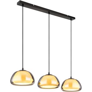 Globo Lighting Jella Bar Pendant Ceiling Light Matt Black Smoke Glass Shade 3x E14 Globo Lighting Jella Bar Pendant Ceiling Light Matt Black Smoke Glass Shade 3x E14