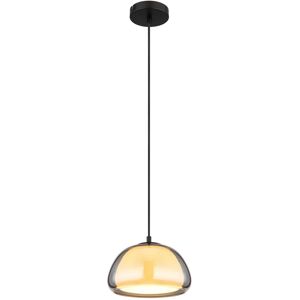 Globo Lighting Jella Dome Pendant Ceiling Light Matt Black Smoke Glass Shade 1x E14 Globo Lighting Jella Dome Pendant Ceiling Light Matt Black Smoke Glass Shade 1x E14