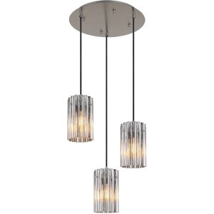 Globo Lighting Cayden Cluster Pendant Ceiling Light Nickel Matt Clear Glass Shade 3x E27 Globo Lighting Cayden Cluster Pendant Ceiling Light Nickel Matt Clear Glass Shade 3x E27