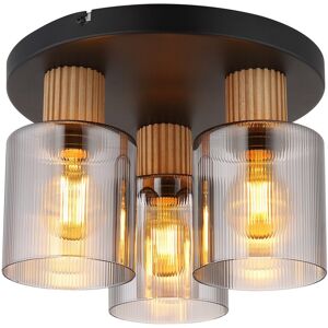 Globo Lighting Aleidis Shade Cluster Ceiling Light Matt Black Smoke Glass Shade 3x E27 Globo Lighting Aleidis Shade Cluster Ceiling Light Matt Black Smoke Glass Shade 3x E27