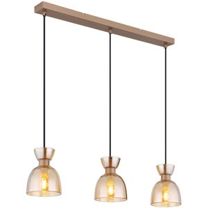Globo Lighting Massey Bar Pendant Ceiling Light Coffee Colored Matt Amber Glass Shade 3x E14 Globo Lighting Massey Bar Pendant Ceiling Light Coffee Colored Matt Amber Glass Shade 3x E14