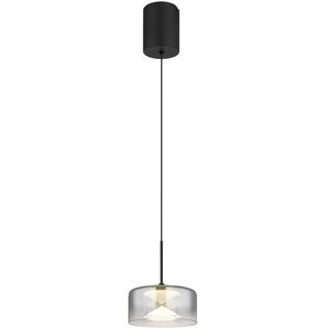 Globo Lighting Belinda Slim Pendant Ceiling Light Matt Black Smoke Glass Shade LED 4000K Globo Lighting Belinda Slim Pendant Ceiling Light Matt Black Smoke Glass Shade LED 4000K
