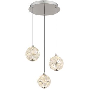 Globo Lighting Virina Cluster Pendant Ceiling Light Chrome K9 Crystals 3x LED 3000K Globo Lighting Virina Cluster Pendant Ceiling Light Chrome K9 Crystals 3x LED 3000K