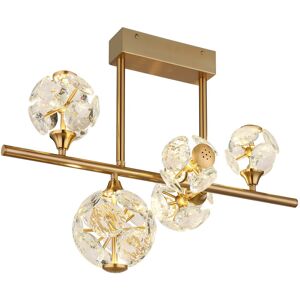 Globo Lighting Virina Multi Arm Semi Flush Ceiling Lamp Gold Colors K9 Crystals LED 3000K Globo Lighting Virina Multi Arm Semi Flush Ceiling Lamp Gold Colors K9 Crystals LED 3000K