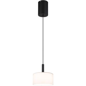 Globo Lighting Trenton Slim Pendant Ceiling Light Matt Black Opal Alabaster Optic Glass Shade LED 2700-4000K Globo Lighting Trenton Slim Pendant Ceiling Light Matt Black Opal Alabaster Optic Glass Shade LED 2700-4000K