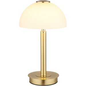 Globo Lighting Uldin Bedside Table Lamp Brass-Coloured Matt Opal Glass Shade LED 3000K Globo Lighting Uldin Bedside Table Lamp Brass-Coloured Matt Opal Glass Shade LED 3000K
