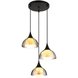 Globo Lighting Eva Cluster Pendant Ceiling Light Matt Black Smoke Glass Shade 3x G9 Globo Lighting Eva Cluster Pendant Ceiling Light Matt Black Smoke Glass Shade 3x G9