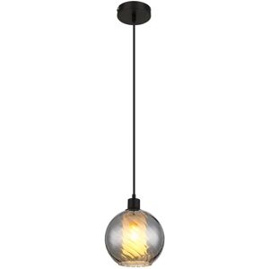 Globo Lighting Ulf Dome Pendant Ceiling Light Matt Black Ball Smoke Glass Shade 1x E27 Globo Lighting Ulf Dome Pendant Ceiling Light Matt Black Ball Smoke Glass Shade 1x E27