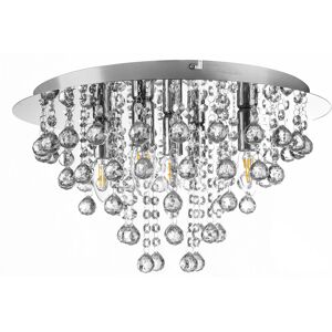 Globo Lighting London 46cm Ceiling Light Chrome Acrylic Crystal Clear 5x E14 Globo Lighting London 46cm Ceiling Light Chrome Acrylic Crystal Clear 5x E14