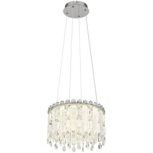 Globo Lighting Klunka 39.5cm Pendant Ceiling Light Chrome K5 Crystals LED Dimmable 2700-6000K Remote Control Globo Lighting Klunka 39.5cm Pendant Ceiling Light Chrome K5 Crystals LED Dimmable 2700-6000K Remote Control