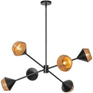 Elstead Lighting Alora Mood Daphne Multi Arm Pendant Ceiling Light Contemporary Matt Black, Natural 6x E14 Elstead Lighting Alora Mood Daphne Multi Arm Pendant Ceiling Light Contemporary Matt Black, Natural 6x E14