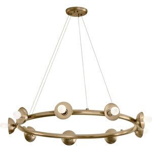 Elstead Lighting Kichler Palta Cylindrical Pendant Ceiling Light Contemporary Champagne Bronze 9x E14 Elstead Lighting Kichler Palta Cylindrical Pendant Ceiling Light Contemporary Champagne Bronze 9x E14