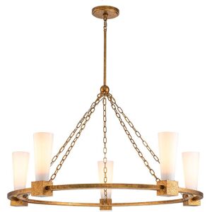 Elstead Lighting Kristy Cylindrical Pendant Ceiling Light Contemporary Distressed Gold 5x E27 Elstead Lighting Kristy Cylindrical Pendant Ceiling Light Contemporary Distressed Gold 5x E27