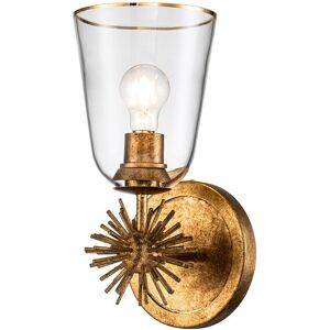 Elstead Lighting Staring Wall Lamp Contemporary Distressed Gold, Glass Shade 1x E27 Elstead Lighting Staring Wall Lamp Contemporary Distressed Gold, Glass Shade 1x E27