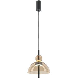 Maytoni Lighting Bangkok I Modern 25cm Dome Pendant Ceiling Light Black 3000K 1300lm Cognac Shade Maytoni Lighting Bangkok I Modern 25cm Dome Pendant Ceiling Light Black 3000K 1300lm Cognac Shade