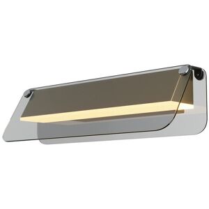 Maytoni Lighting Flat Modern 30cm Integrated LED Wall Lamp Black And Brass 3000K 730lm Grey Shade Maytoni Lighting Flat Modern 30cm Integrated LED Wall Lamp Black And Brass 3000K 730lm Grey Shade