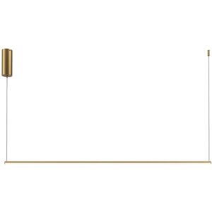Maytoni Lighting Halo Modern 120cm Bar Pendant Ceiling Light Brass 1100lm White Shade Maytoni Lighting Halo Modern 120cm Bar Pendant Ceiling Light Brass 1100lm White Shade