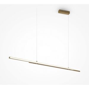 Maytoni Lighting Halo Modern 150cm Bar Pendant Ceiling Light Dimmable Brass 4000K 2200lm White Shade Maytoni Lighting Halo Modern 150cm Bar Pendant Ceiling Light Dimmable Brass 4000K 2200lm White Shade