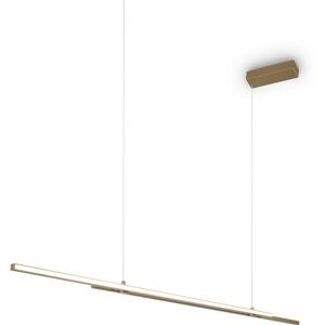 Maytoni Lighting Halo Modern 150cm Bar Pendant Ceiling Light Brass 1650lm White Shade Maytoni Lighting Halo Modern 150cm Bar Pendant Ceiling Light Brass 1650lm White Shade