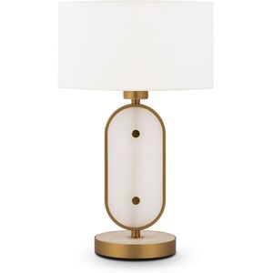 Maytoni Lighting Marmo Modern Table Lamp with Round Shade Brass 1xE27 White Shade Maytoni Lighting Marmo Modern Table Lamp with Round Shade Brass 1xE27 White Shade