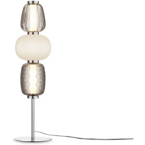 Maytoni Lighting Pattern Modern Integrated LED Table Lamp Chrome 3000K 3500lm White, Grey Shade Maytoni Lighting Pattern Modern Integrated LED Table Lamp Chrome 3000K 3500lm White, Grey Shade