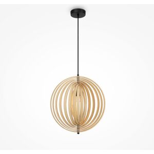 Maytoni Lighting Roots Modern 43cm Spherical Pendant Ceiling Light Black 1xE27 Beige Shade Maytoni Lighting Roots Modern 43cm Spherical Pendant Ceiling Light Black 1xE27 Beige Shade