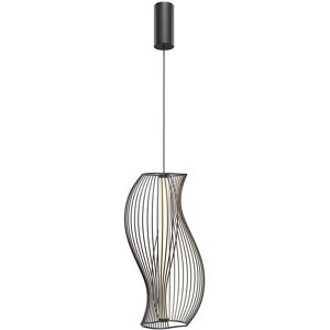 Maytoni Lighting Shadows Of The Past Modern Wire Frame Pendant Ceiling Light Black 3000K 1200lm White Shade Maytoni Lighting Shadows Of The Past Modern Wire Frame Pendant Ceiling Light Black 3000K 1200lm White Shade