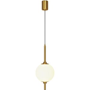 Maytoni Lighting The Sixth Sense Modern Globe Pendant Ceiling Light Brass 3000K 500lm White Shade Maytoni Lighting The Sixth Sense Modern Globe Pendant Ceiling Light Brass 3000K 500lm White Shade