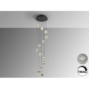Schuller Lighting Zaria 13 Light Cluster Pendant Ceiling Light Black, Gold, Clear LED 3000K Dimmable Schuller Lighting Zaria 13 Light Cluster Pendant Ceiling Light Black, Gold, Clear LED 3000K Dimmable