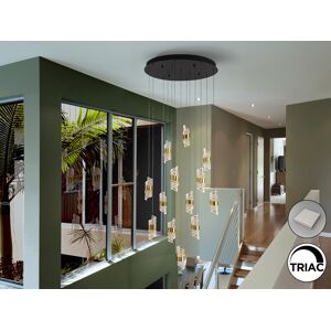 Schuller Lighting Iliada Cluster Pendant Ceiling 13 Light Black, Gold LED 3000K Schuller Lighting Iliada Cluster Pendant Ceiling 13 Light Black, Gold LED 3000K