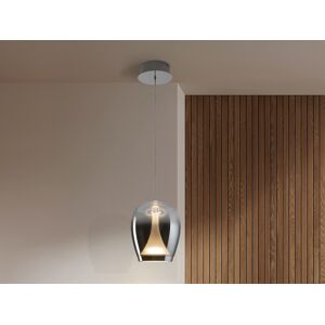 Schuller Lighting Suspiro 18cm Dome Pendant Ceiling Light Chrome, Smoky LED 3000K Schuller Lighting Suspiro 18cm Dome Pendant Ceiling Light Chrome, Smoky LED 3000K