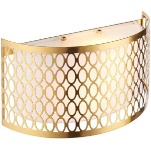 Endon Collection Lighting Cordero Flush Wall Lamp Gold Effect Plate, White Fabric & Frosted Glass 2x E14 Endon Collection Lighting Cordero Flush Wall Lamp Gold Effect Plate, White Fabric & Frosted Glass 2x E14