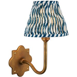 Endon Collection Lighting Anvil Swan Antique Brass Wall Light with Marlin Blue Fabric Ripple Shade 16cm B22 Endon Collection Lighting Anvil Swan Antique Brass Wall Light with Marlin Blue Fabric Ripple Shade 16cm B22