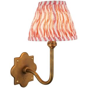 Endon Collection Lighting Anvil Swan Antique Brass Wall Light with Coral Pink Fabric Ripple Shade 16cm B22 Endon Collection Lighting Anvil Swan Antique Brass Wall Light with Coral Pink Fabric Ripple Shade 16cm B22