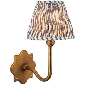 Endon Collection Lighting Anvil Swan Antique Brass Wall Light with Pearl Grey Fabric Ripple Shade 16cm B22 Endon Collection Lighting Anvil Swan Antique Brass Wall Light with Pearl Grey Fabric Ripple Shade 16cm B22
