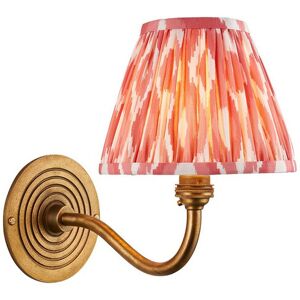 Endon Collection Lighting Ripple Curve Antique Brass Wall Light with Coral Pink Fabric Ikat Shade 16cm B22 Endon Collection Lighting Ripple Curve Antique Brass Wall Light with Coral Pink Fabric Ikat Shade 16cm B22