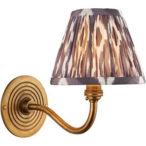 Endon Collection Lighting Ripple Curve Antique Brass Wall Light with Pearl Grey Fabric Ikat Shade 16cm B22 Endon Collection Lighting Ripple Curve Antique Brass Wall Light with Pearl Grey Fabric Ikat Shade 16cm B22