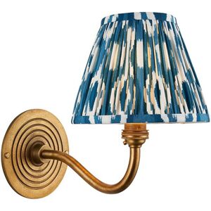 Endon Collection Lighting Ripple Curve Antique Brass Wall Light with Marlin Blue Fabric Ikat Shade 16cm B22 Endon Collection Lighting Ripple Curve Antique Brass Wall Light with Marlin Blue Fabric Ikat Shade 16cm B22