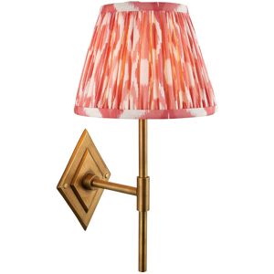Endon Collection Lighting Diamond Tall Antique Brass Wall Light with Coral Pink Fabric Ikat Shade 20cm B22 Endon Collection Lighting Diamond Tall Antique Brass Wall Light with Coral Pink Fabric Ikat Shade 20cm B22