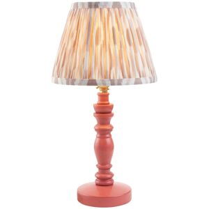 Endon Collection Lighting Bibury Satin Pink Clay Paint Table Lamp with Neutral Print Fabric Ikat Shade 20cm B22 Endon Collection Lighting Bibury Satin Pink Clay Paint Table Lamp with Neutral Print Fabric Ikat Shade 20cm B22