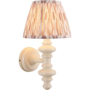 Endon Collection Lighting Carnaby Satin Almond White Paint Wall Light with Neutral Print Fabric Ikat Shade 20cm B22 Endon Collection Lighting Carnaby Satin Almond White Paint Wall Light with Neutral Print Fabric Ikat Shade 20cm B22